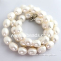 White rice pearl necklace Grade AAA Pearl-jewelry-88-0068